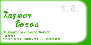 kazmer boros business card